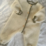 Baby and Toddler Faux Shearling Neutral Pram Suit with Contrast Trim - Two Week Delivery