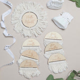 Fringed Hello World and Monthly Milestone Plaques - Perfect for Gifting