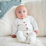 Knitted Baby Romper - White