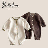 Baby and Toddler Faux Shearling Neutral Pram Suit with Contrast Trim - Two Week Delivery