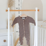 Knitted Baby Romper - Brown