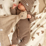 Knitted Baby Romper - Brown