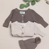 Knitted Baby Romper - Beige