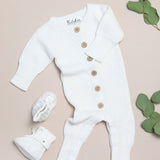 Knitted Baby Romper - White