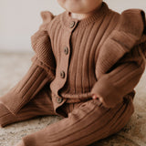 Knitted frill Sleeve baby romper