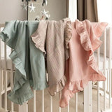 Ruffle muslin blanket