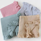 Ruffle muslin blanket